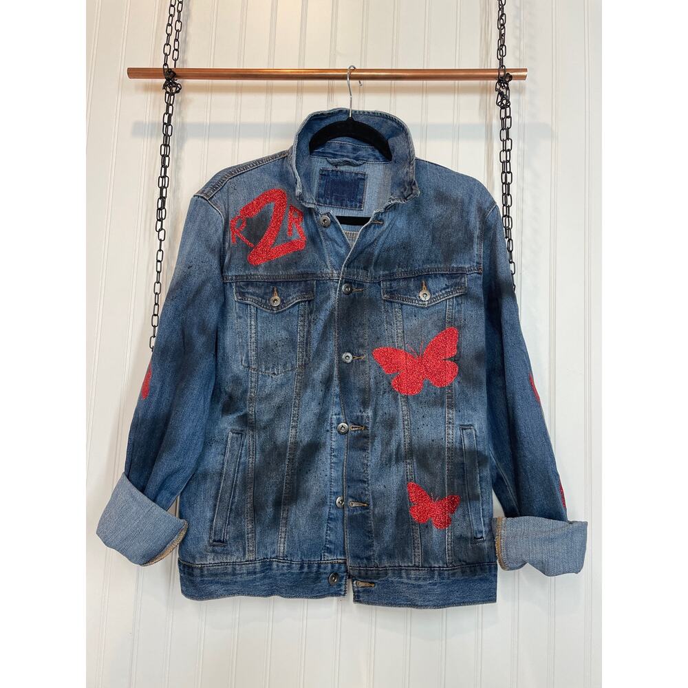 Rags 2 Riches Women’s Medium Wash Jean Denim Jacket Size M